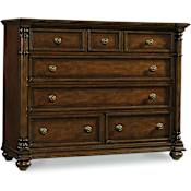 Hooker Furniture 54 Inch Wide 7 Drawer Rubberwood Dresser from the Leesburg Collection Rich Traditional Mahogany