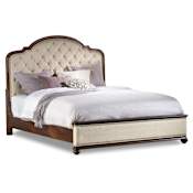 Hooker Furniture Leesburg 65-3/4 Inch Wide Panel Bed with Nailhead Trim Alabaster