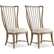 Hooker Furniture 46 Inch Tall Fabric Dining Chair from the Sanctuary Collection Mid-Century Modern Walnut