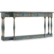 Hooker Furniture 72 Inch Long Hardwood Console Table from the Sanctuary Collection Sky High Azure Blue