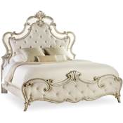 Hooker Furniture Sanctuary Romantic Fairy-Tale Queen Size Heirloom Tufted Bed Bardot Silver
