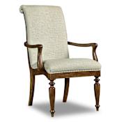 Hooker Furniture Archivist 26" Wide French Style Upholstered Dining Chairs with Arms Pecky Pecan