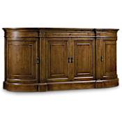 Hooker Furniture Archivist 80" Wide Rubberwood Traditional Style Buffet with Adjustable Shelves and Pecan Veneer Pecky Pecan