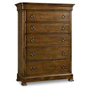 Hooker Furniture Archivist 44" Wide Euro-American 6 Drawer Dresser / Chest Pecky Pecan