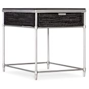 Hooker Furniture St Armand 20" Wide Contemporary Industrial End Side Table with Drawer Black