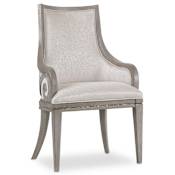 Hooker Furniture Sanctuary 24" Wide Arm Oak Veneer Dining Chair Shimmering Boucle / Epoque