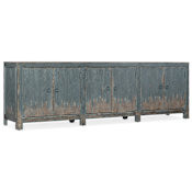Hooker Furniture Salvator 89" Wide Oak and Maple Wood TV Stand from the Boheme Collection Distressed Antique Blue