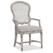 Hooker Furniture Boheme 25" Wide Arm Metal Back Dining Chair Mercantile White