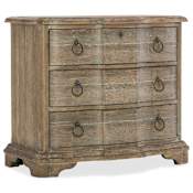 Hooker Furniture Bastogne 34-3/4" Wide 3 Drawer Poplar Wood Nightstand from the Boheme Collection Antique Milk