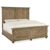Hooker Furniture Boheme King Hardwood Panel Bed Frame Antique Milk Paint / Light Wood