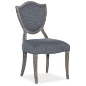 Hooker Furniture 21-1/4" Wide Rubberwood Framed Upholstered Dining Chair from the Beaumont Collection Vesper Slate / Shale