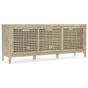 Hooker Furniture Ciao Bella 80" Wide Shabby Chic Entertainment Console Distressed Black / Flaked Cream