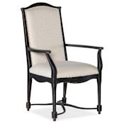 Hooker Furniture Ciao Bella 26" Wide Arm Fabric Dining Chair Tuscan Cream / Black