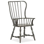 Hooker Furniture Ciao Bella 25" Wide Hardwood Arm Dining Chair Distressed Speckled Gray