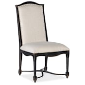 Hooker Furniture Ciao Bella 23" Wide Fabric Dining Chair with Nailhead Trim Tuscan Cream / Black