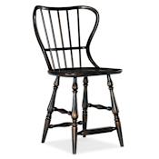 Hooker Furniture Ciao Bella 24" Wide Spindle Back Farmhouse Inspired Counter Stool Distressed Black