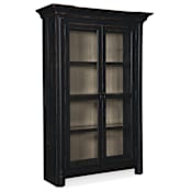 Hooker Furniture Ciao Bella 54" Wide European Farmhouse Display Cabinet Hutch Distressed Black
