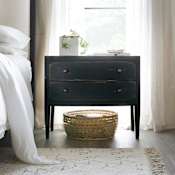 Hooker Furniture Ciao Bella 34" Wide 2 Drawer Vintage Farmhouse Nightstand Distressed Black