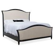 Hooker Furniture Ciao Bella California King Upholstered Bed with Nailhead Trim Tuscan Cream / Black