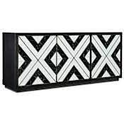 Hooker Furniture Grand 180" Wide Urban Modern Luxury Home Entertainment Media Console from Sanctuary 2 Noir