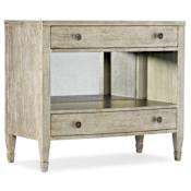 Hooker Furniture Gemme 37" Wide Rustic Contemporary 2 Drawer Nightstand with Antique Mirrored Back from Sanctuary 2 JEWEL