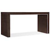 Hooker Furniture House Blend 60" Wide Contemporary Home Office Writing Laptop Desk with Silver Trim Accent Dark Roast