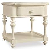 Hooker Furniture Sandcastle 28" Wide Rubberwood Coastal Style End Table with Single Drawer Couture White