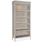 Hooker Furniture Work Your Way 40" Wide 5 Shelf Alder Veneer Bookcase with Puck Light Grey Mink