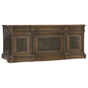 Hooker Furniture St Hedwig 73" Hardwood 7 Drawer Executive Desk from the Hill Country Collection Saddle Brown / Anthracite