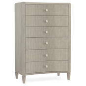 Hooker Furniture Elixir 38" Wide Rubberwood and Walnut Dresser with 6 Drawers Serene Gray Beige