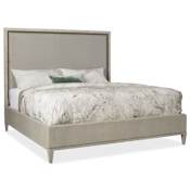 Hooker Furniture Elixir King Walnut Upholstered Headboard Serene Gray Beige