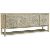 Hooker Furniture Surfrider 80" Wide Tropical Resort Beach Style TV Stand Entertainment Console with Reeded Front Doors Driftwood