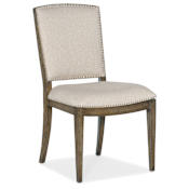 Hooker Furniture Sundance 22" Wide Wood Framed Polyester Upholstered Dining Chair with Nail head Trim Cliffside Brown