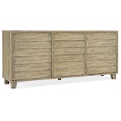 Hooker Furniture Surfrider 76" Wide Coastal Casual Luxury Credenza Sideboard Buffet Cabinet with Touch Latch Doors Driftwood