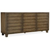Hooker Furniture Sundance 76"  Wide Coastal Casual Luxury Sideboard Buffet Credenza Cabinet Cliffside Brown
