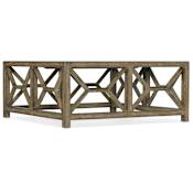 Hooker Furniture Sundance 42" Square Coastal Casual Cocktail Coffee Table Cliffside Brown