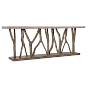 Hooker Furniture Sundance 16" Wide Stone Veneer Top Console Table Dark Wood