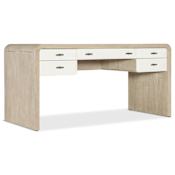 Hooker Furniture Brixton 64" Wood Veneer Top Veneer 5 Drawer Writing Desk Elm / Ivory