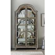 Hooker Furniture Costa 46" Wide European Rustic Luxury Display Cabinet with Arched Top Pottery Gray