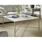 Hooker Furniture Lapilli 42" Wide Moroccan Trellis Quatrefoil Cocktail Coffee Table from the Alfresco Collection Light Silver / Stone