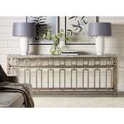 Hooker Furniture Alfresco Lapilli 88" Wide Classical Italian Entry Hall Console Table Light Silver / Stone