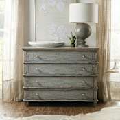 Hooker Furniture Costiere 42"W Rustic European Farmhouse 4 Drawer Living Room Chest Dresser Normandy Dark Blue