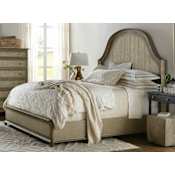 Hooker Furniture Alfresco Lauro 83" W King Size Old World Luxe Industrial Arched Panel Bed Sorrento Taupe