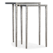 Hooker Furniture Chapman Two Piece Metal Nesting Accent Table Set Pewter