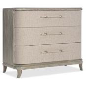 Hooker Furniture 37-3/4" Wide 3 Drawer Rubberwood and Fabric Nightstand from the Affinity Collection Greige