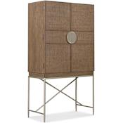 Hooker Furniture Sonnet 40" Oak and Cane 2 Drawer Secretary Desk Hub White Oak / Woven Split Cane / Satin