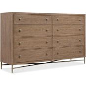 Hooker Furniture Sonnet 68" Wide 8 Drawer White Oak Storage Furniture with Jewelry Tray White Oak / Satin
