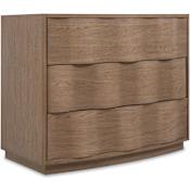 Hooker Furniture Sonnet 36" Wide 3 Drawer Oak Storage Furniture with Wave Motif Fronts White Oak