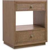 Hooker Furniture Sonnet 24" Wide White Oak Wood Nightstand with Plinth Base White Oak / Satin