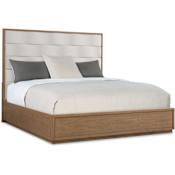 Hooker Furniture Sonnet Queen Oak and Veneer Bed Frame with Savile Fabric Headboard White Oak / Savile Oatmeal